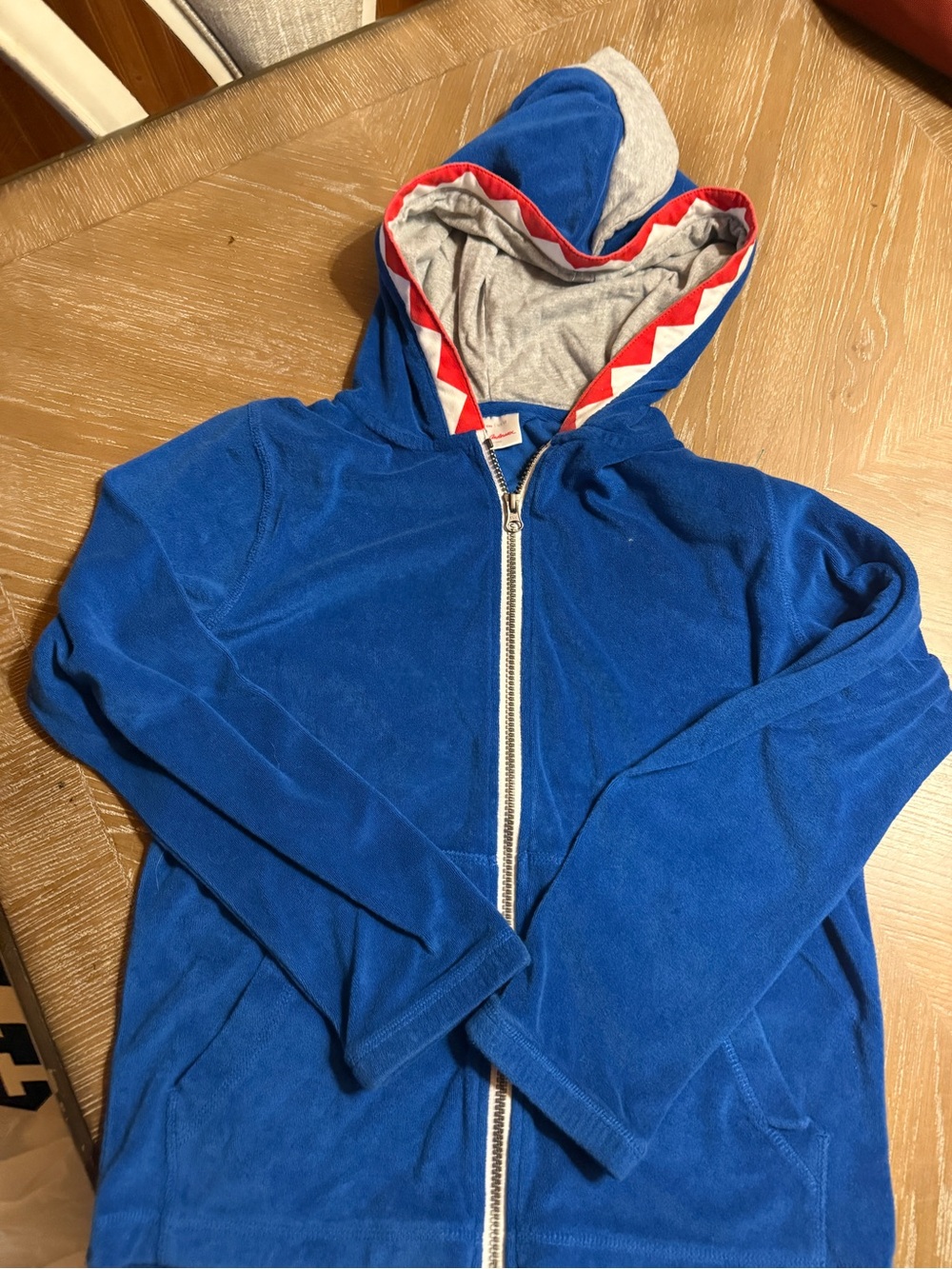 Hanna Andersson Shark Hoodie In Sunsoft Terry Kids Size 12